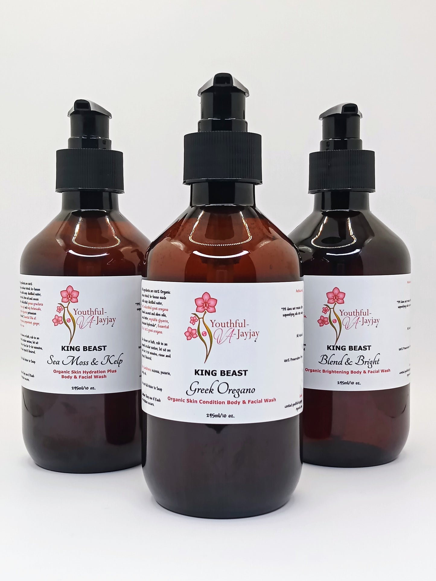 KING BEAST: Blend & Bright Organic Brightening Body& Facial Wash, 10 oz