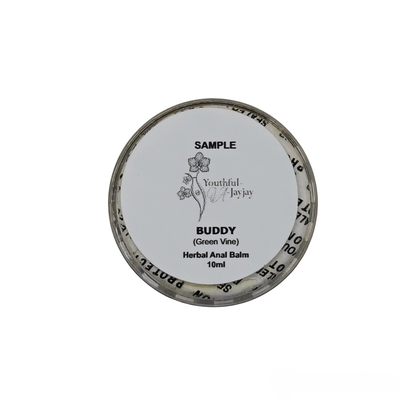 BUDDY: Organic Herbal Anal Balm, Antibacterial, Green Vine- For Him, Sample 10ml