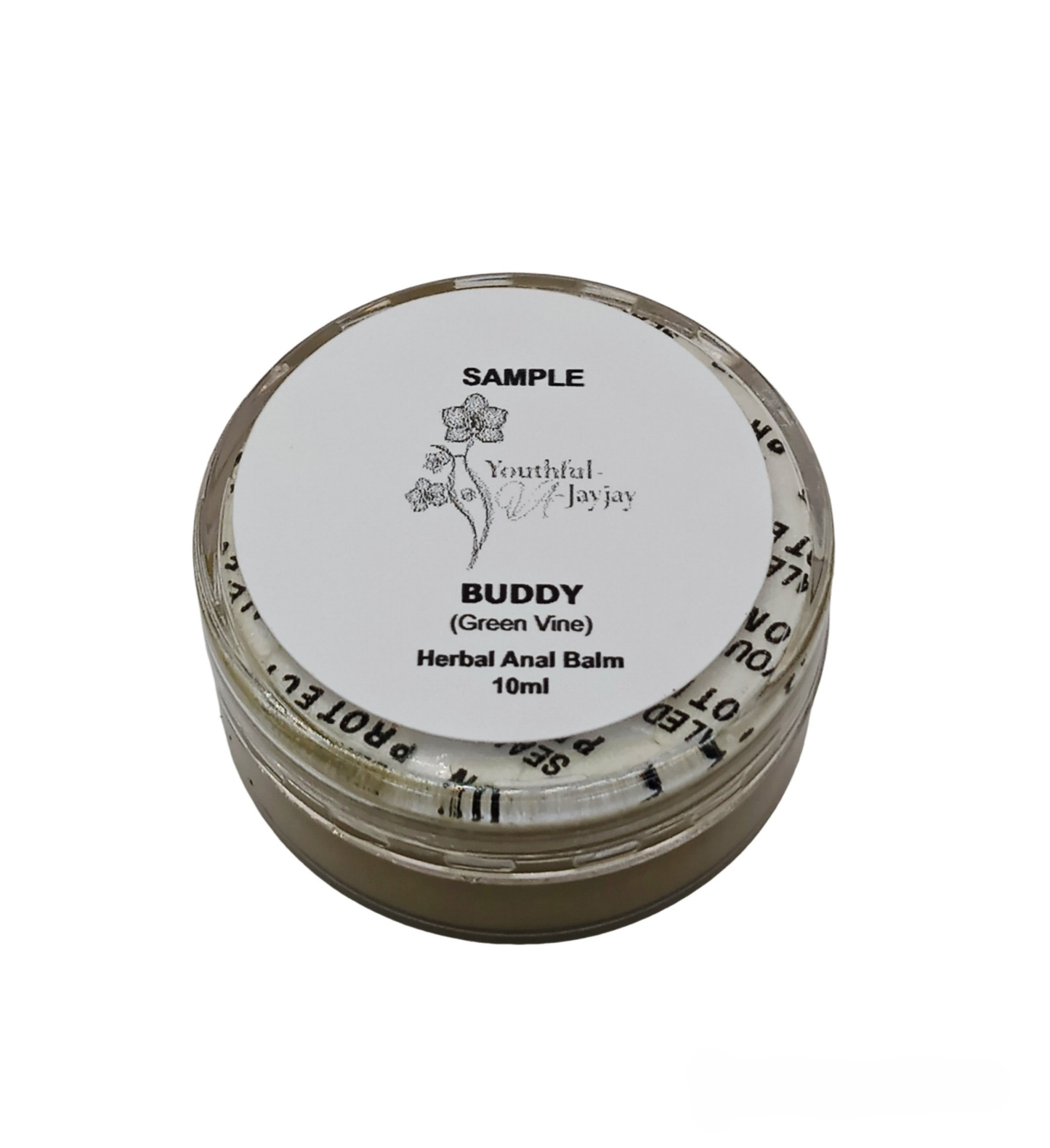 BUDDY: Organic Herbal Anal Balm, Antibacterial, Green Vine- For Him, Sample 10ml