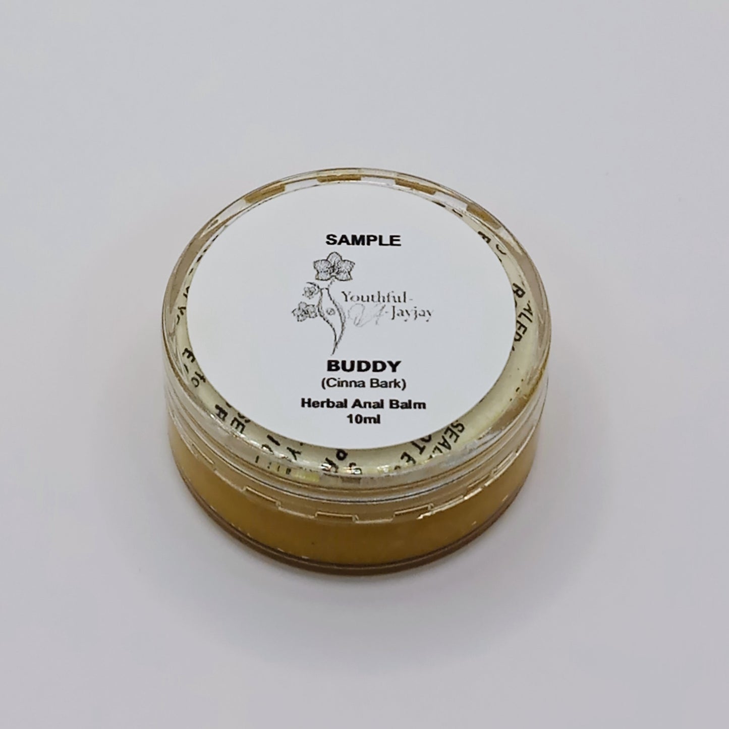 BUDDY: Organic Herbal Anal Balm, Antbacterial, Cinna Bark- For Him, Sample 10ml
