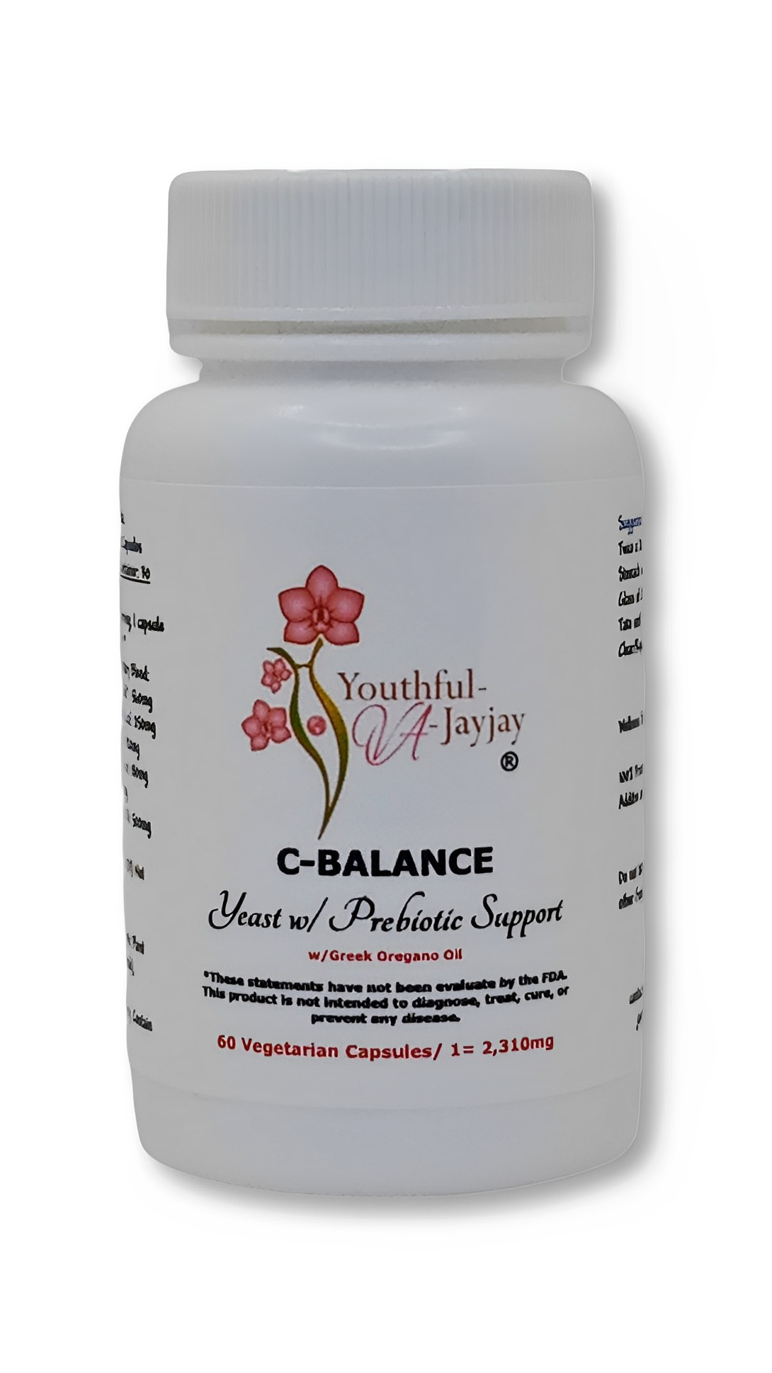 C-BALANCE: Organic Herbal Yeast w/ Prebiotic Support, 60 V-Caps- 2,310mg