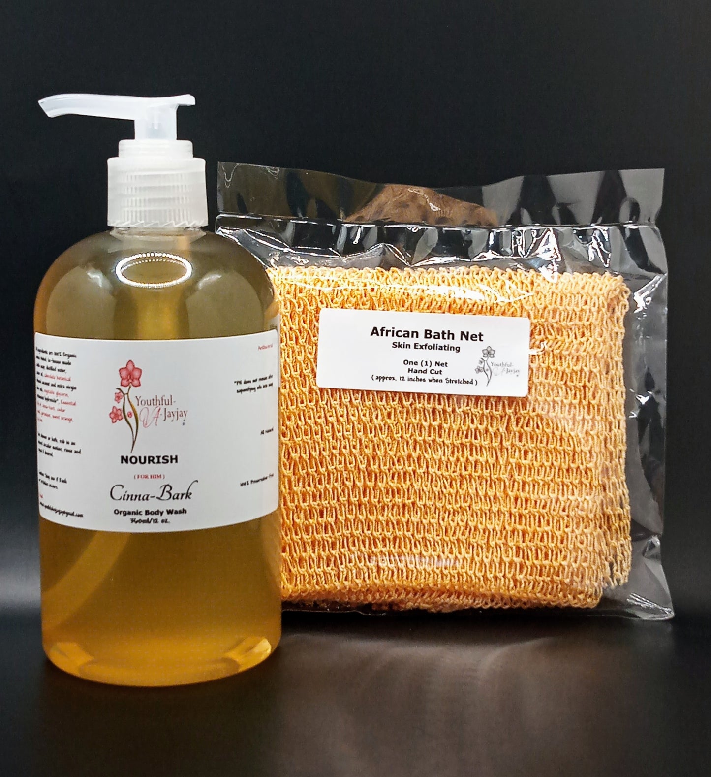 NOURISH: Cinna-Bark Organic Daily Body Wash, Handcrafted, Antibacterial, FOR HIM, 12oz.