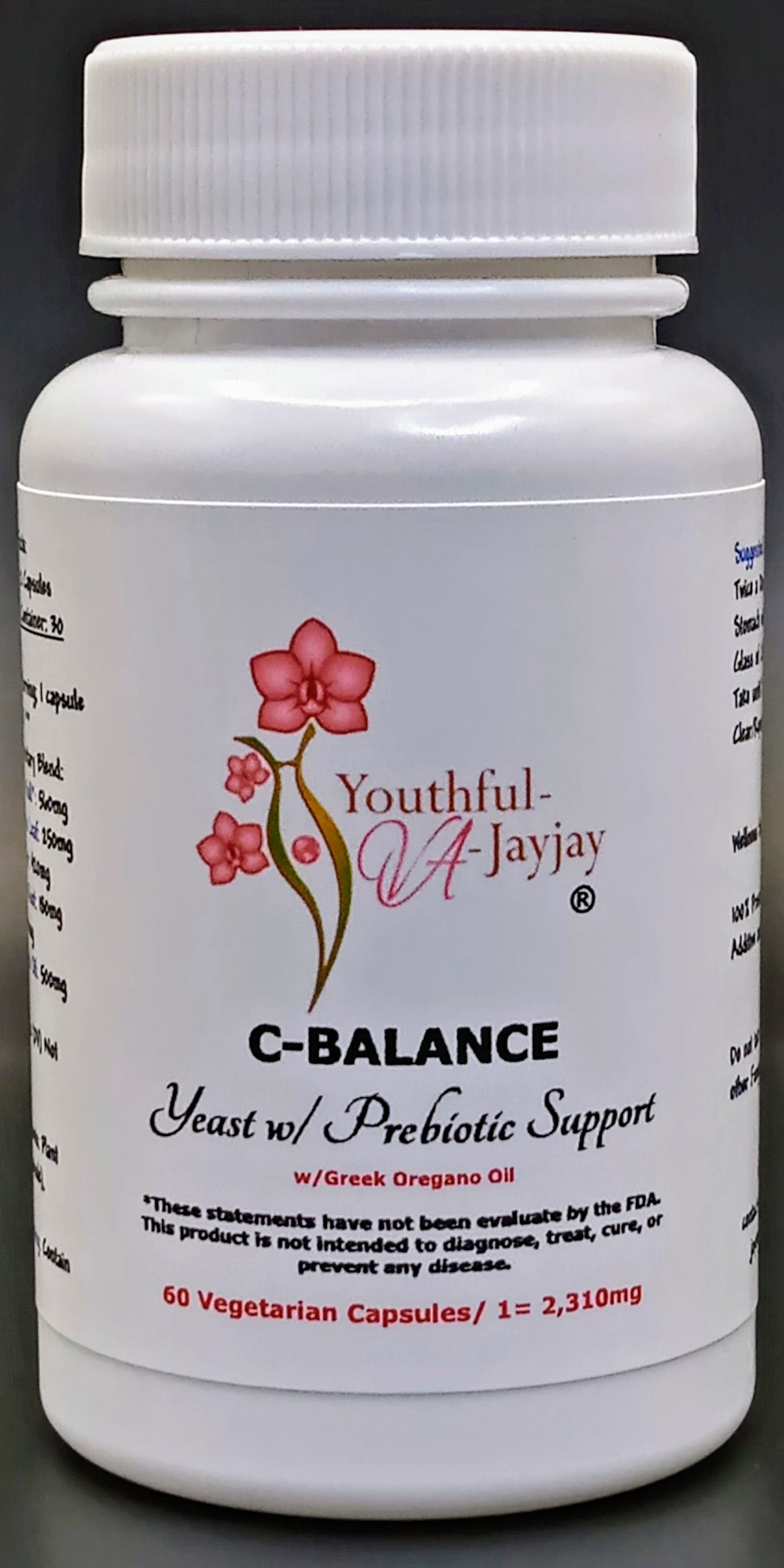 C-BALANCE: Organic Herbal Yeast w/ Prebiotic Support, 60 V-Caps- 2,310mg