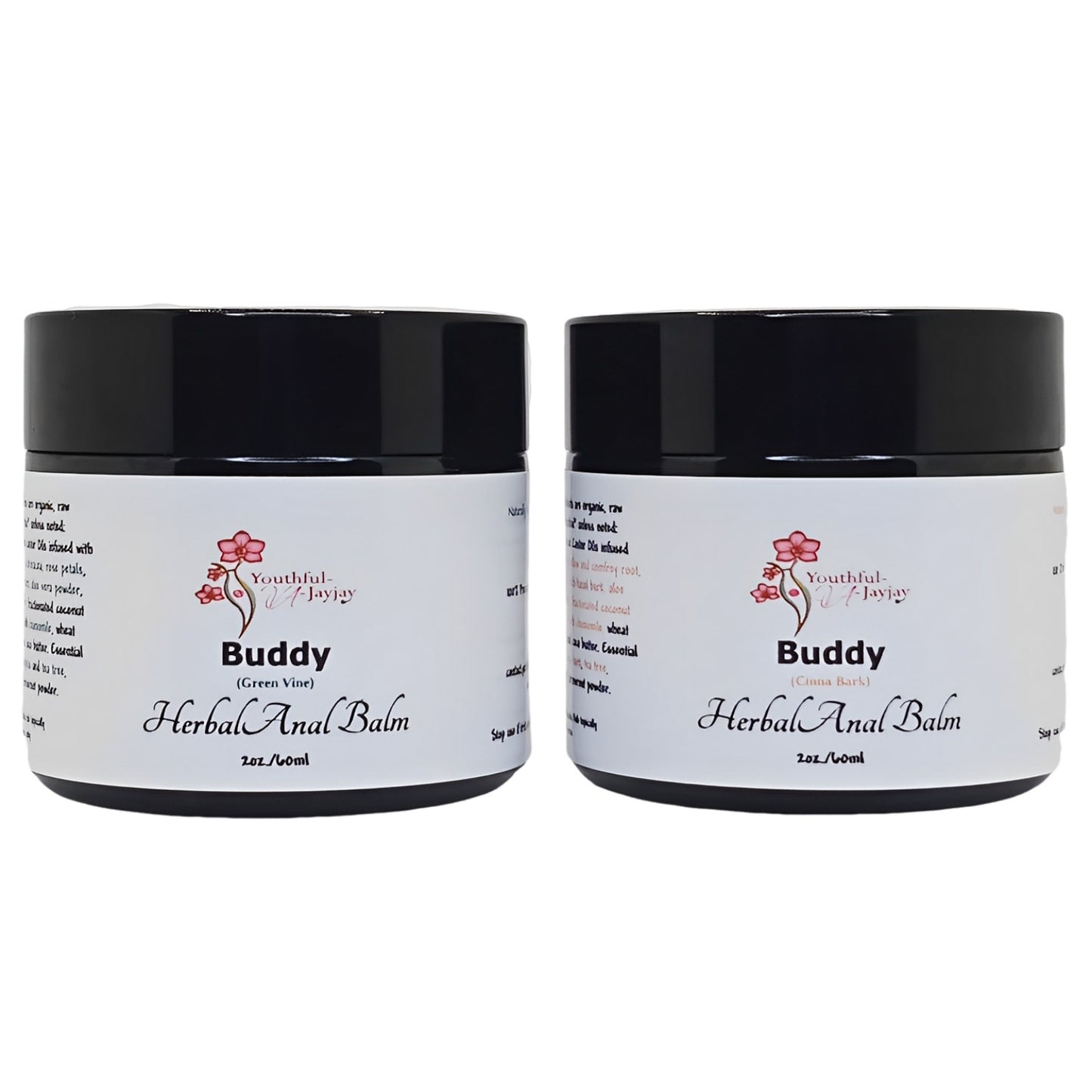 BUDDY: Organic Herbal Anal Balm, Antibacterial, Green Vine- For Him, 2oz.