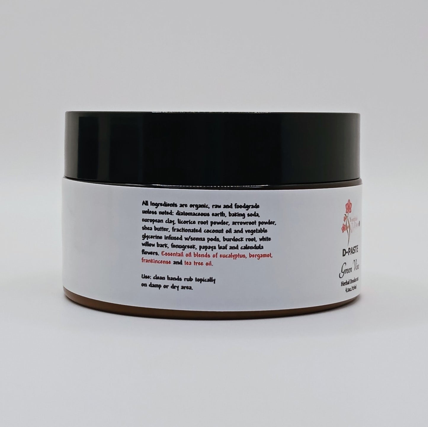 D-PASTE: Green Vine - Natural Organic Herbal Deodorant, FOR HIM 4 oz.