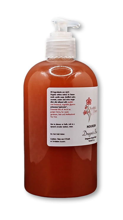 NOURISH: Dragon's Bliss Organic Body Wash, Handcrafted, Antibacterial 12oz.