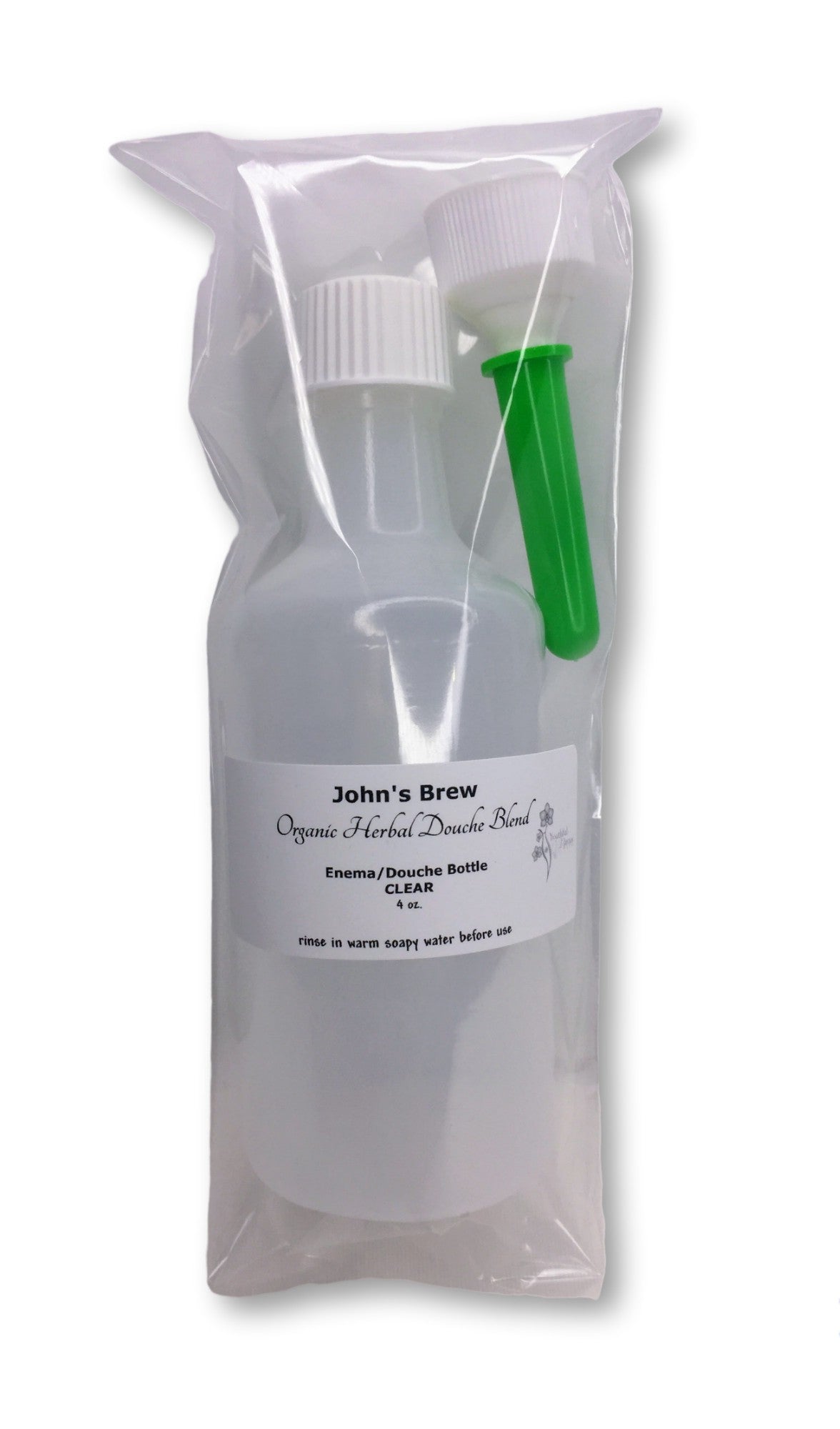 JOHN'S BREW: Enema/Douche Bottle - FOR HIM, Clear 4oz