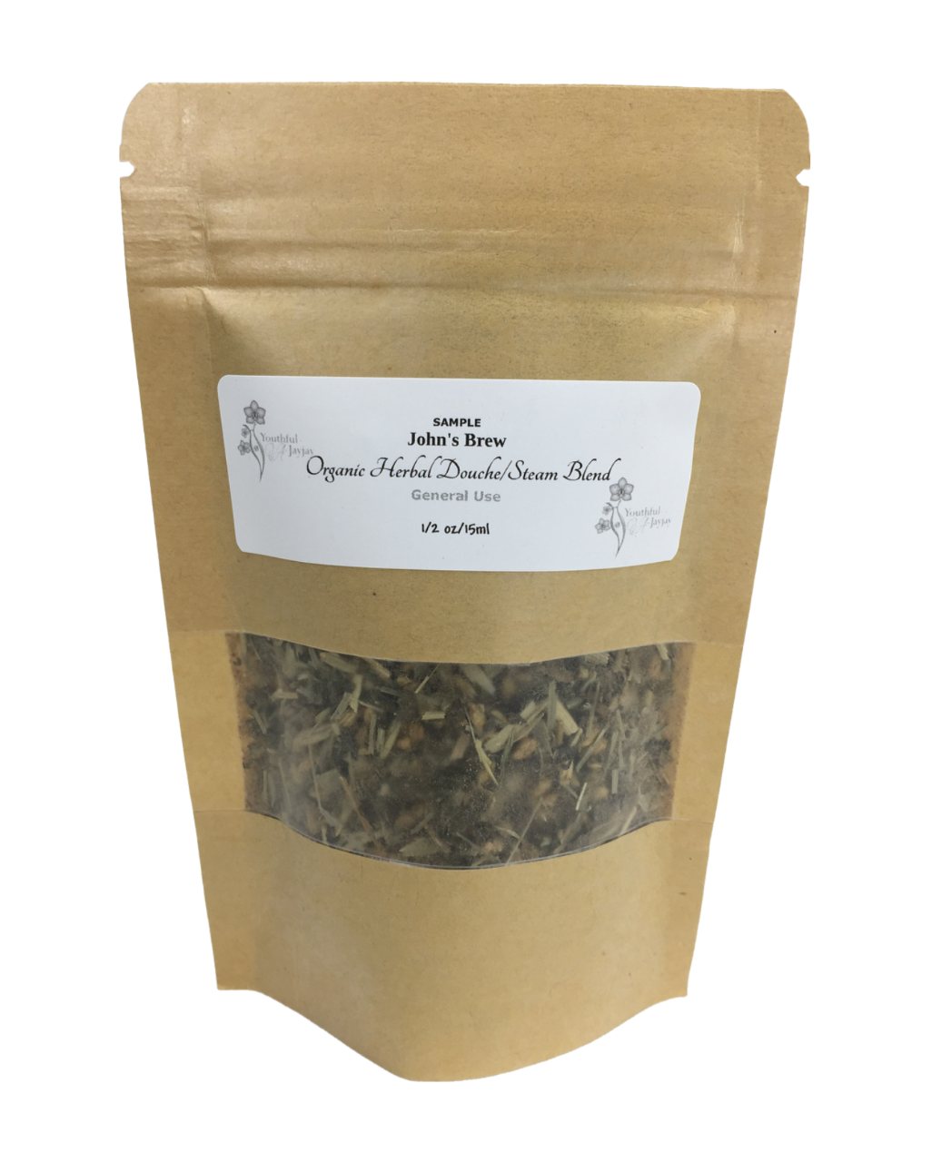 JOHN'S BREW- Organic Herbal Douche/Steam Blend: For Him, Handcrafted Sample Size, G/C 1/2oz.