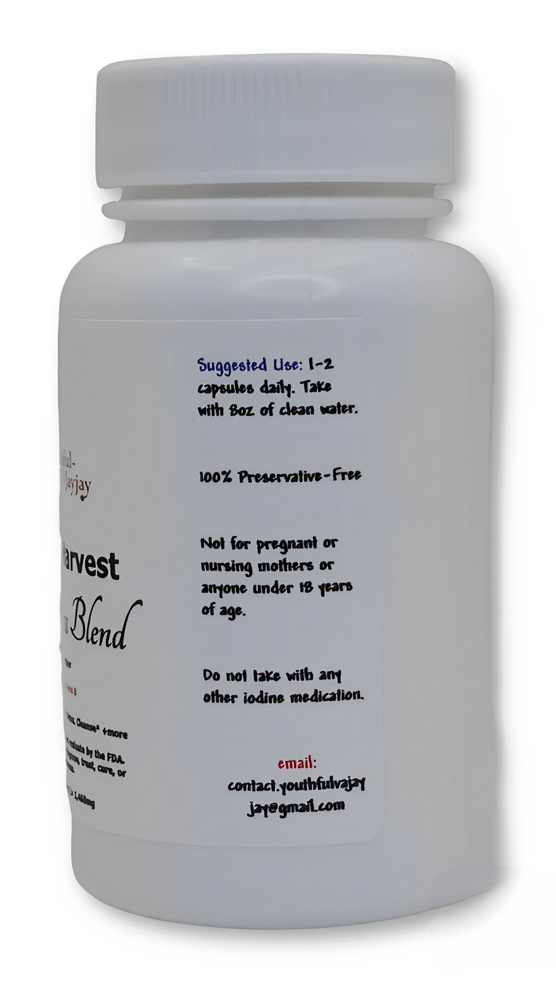 OCEAN'S HARVEST: Wildcrafted and Organic Sea Moss Blend, w/CAYENNE PEPPER, V-Caps-1,460mg
