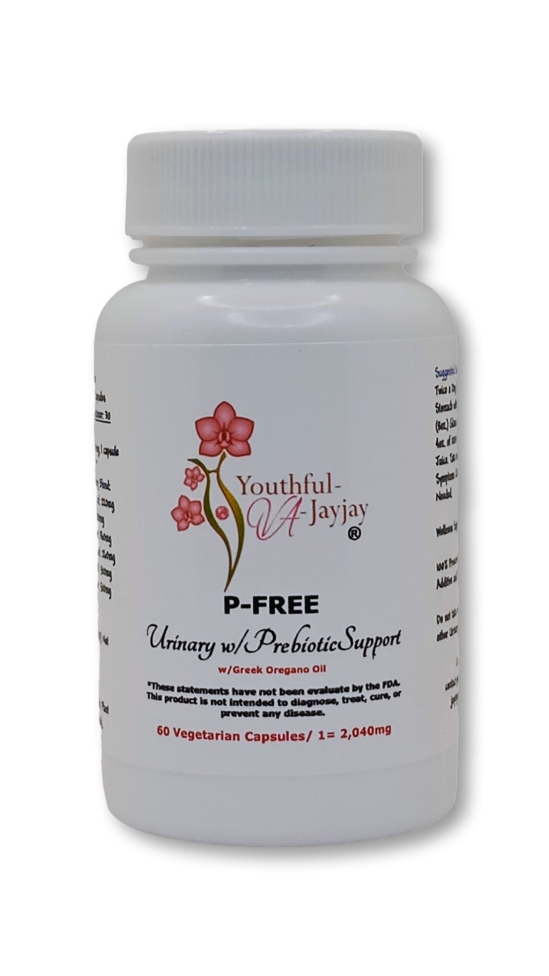 P-FREE: Organic Herbal Urinary w/ Prebiotic Support, 60 V-Caps- 2,040mg