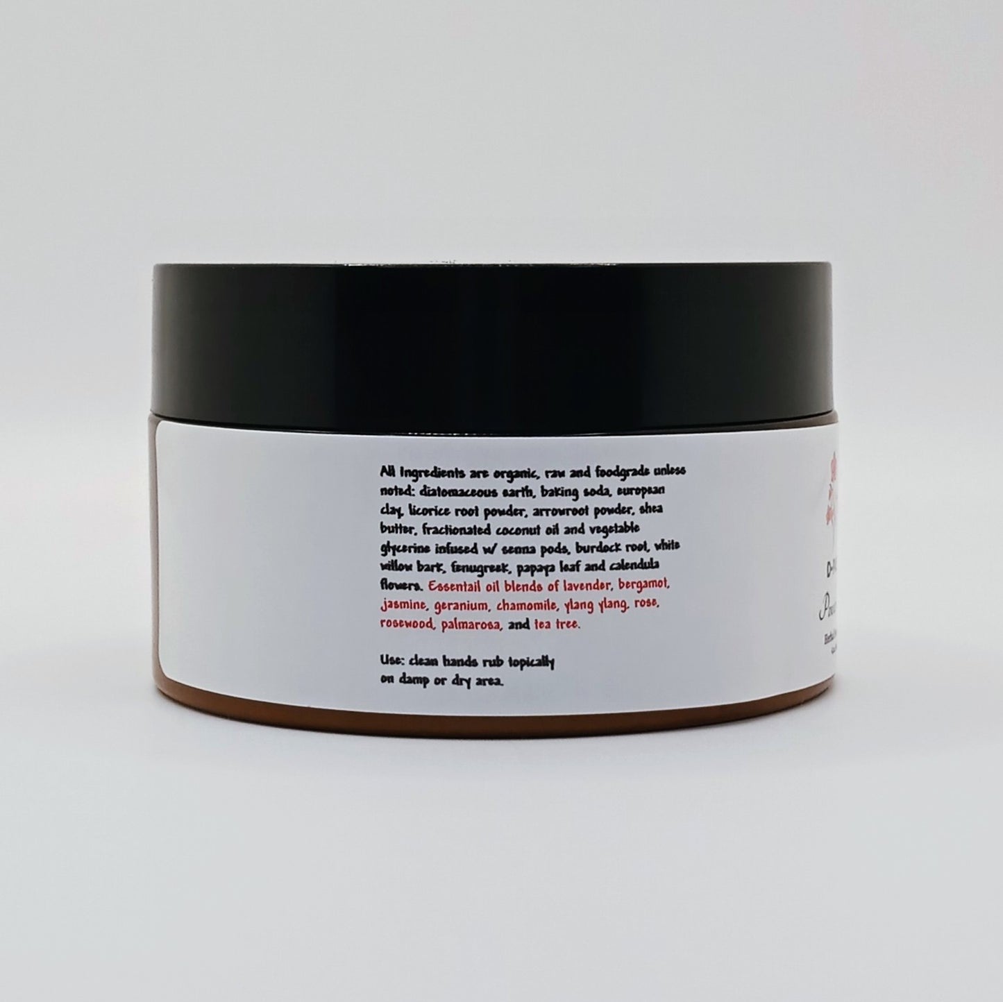 D-PASTE: Powder Puff- Natural Organic Herbal Deodorant, 4 oz.