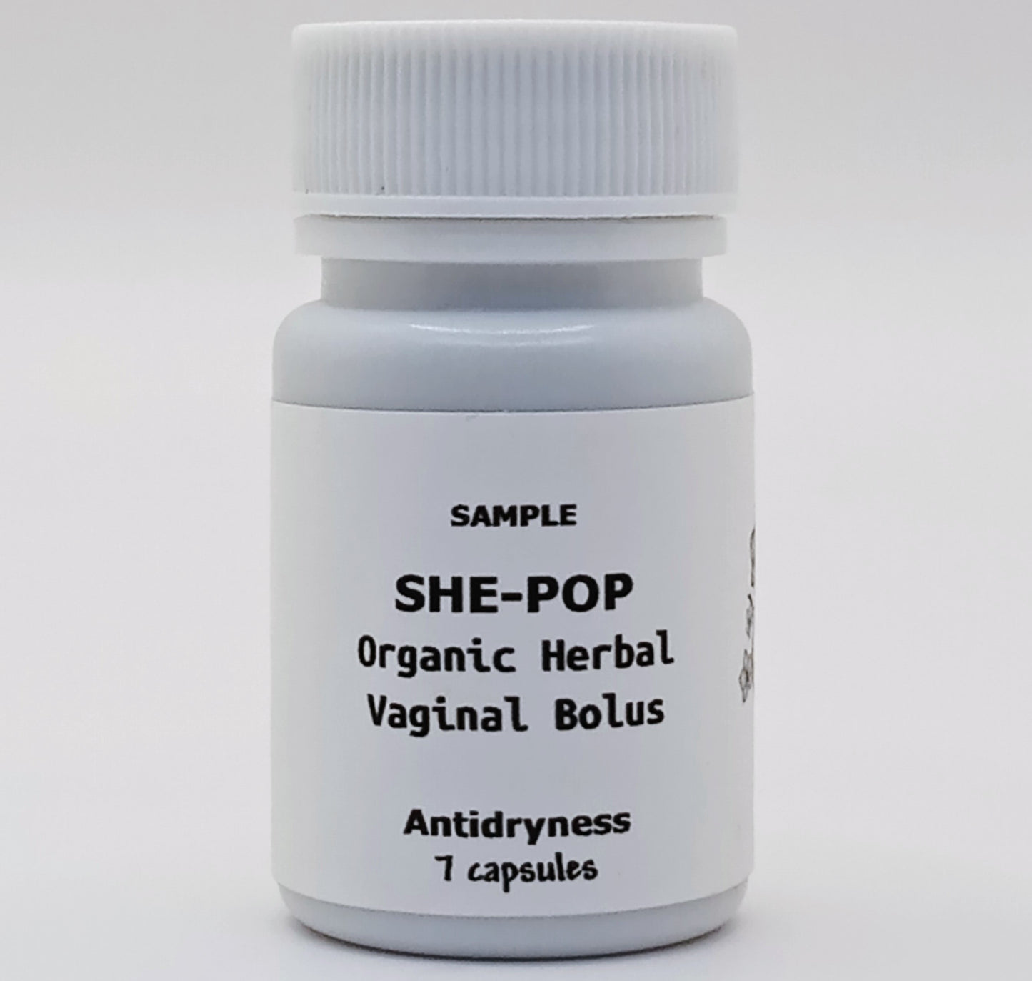 SHE-POP: Organic Herbal Anti-Dryness Vaginal Bolus: A/D Use, 30 Capsules-1,000mg