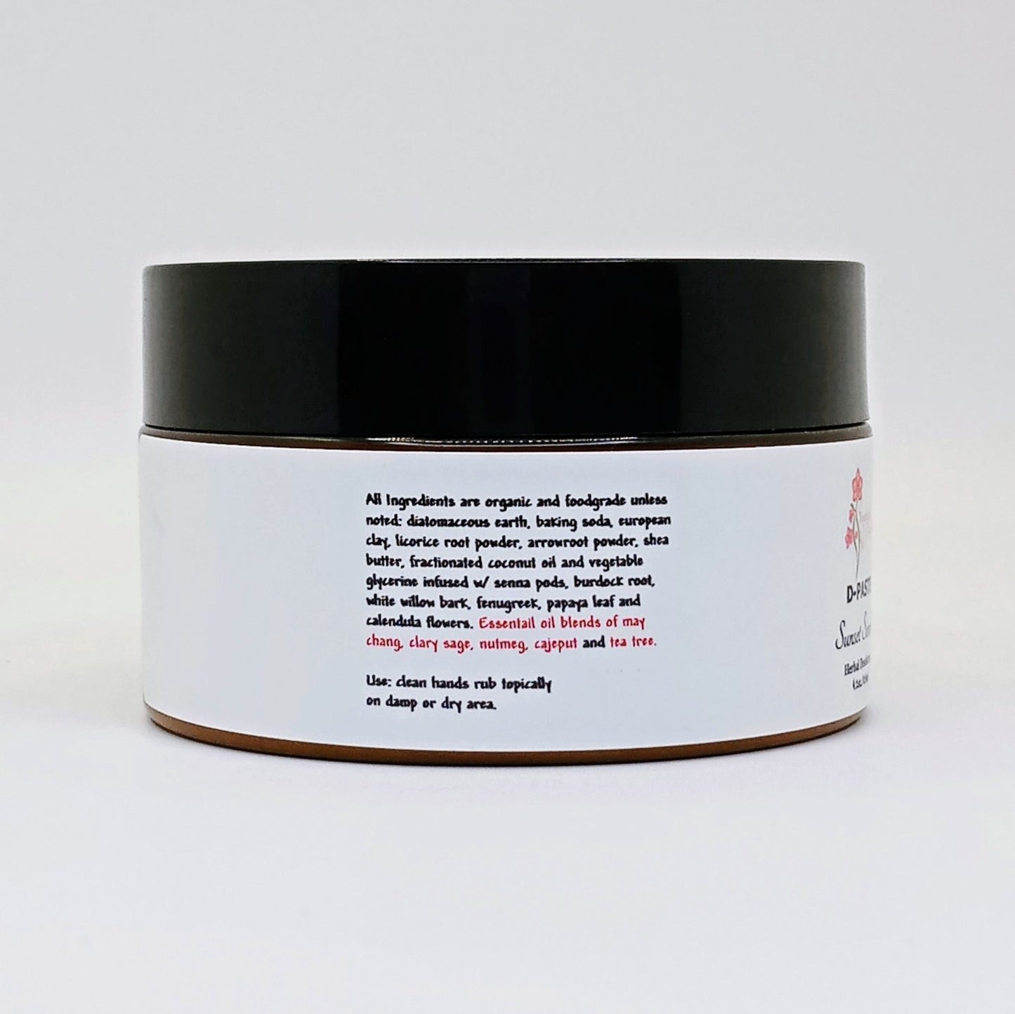 D-PASTE: Sunset Simmer- Natural Organic Herbal Deodorant, 4 oz.