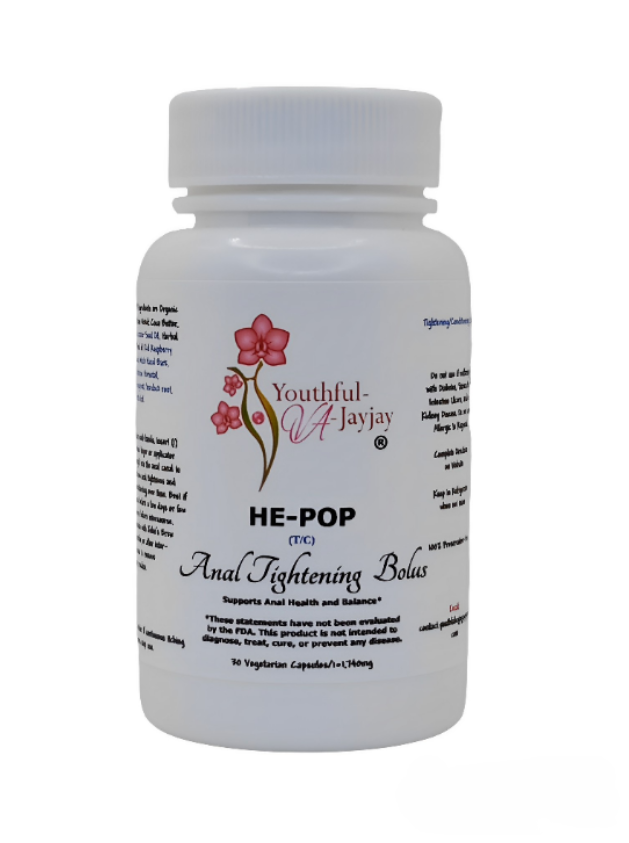 HE-POP: Organic Herbal Anal Bolus: For Him- Tightening, 30 capsules- 1,740mg