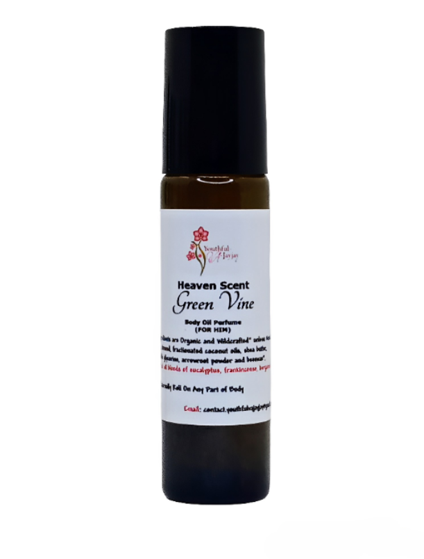 HEAVEN SCENT: Green Vine Organic Body Oil Perfume, FOR HIM 10ml