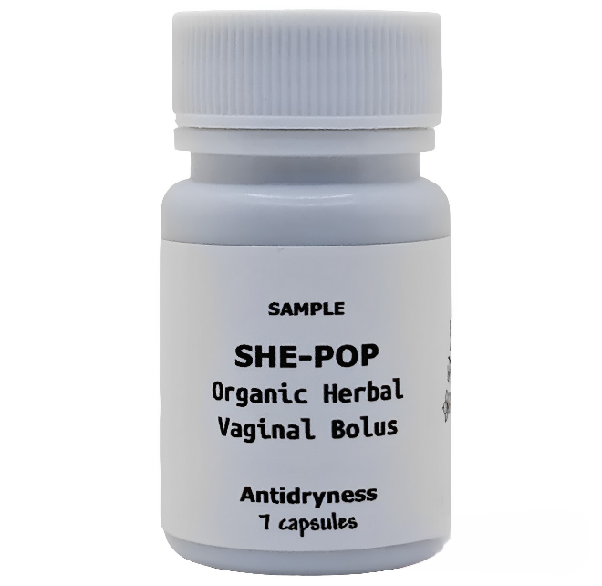 SHE-POP: Organic Herbal Anti-Dryness Vaginal Bolus, Sample 7 capsules, 1000mg
