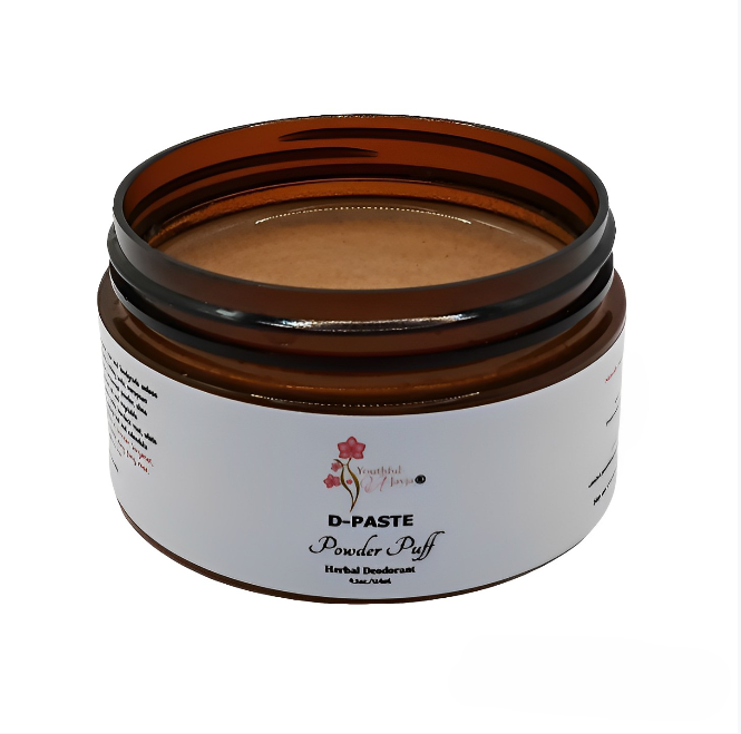 D-PASTE: Powder Puff- Natural Organic Herbal Deodorant, 4 oz.