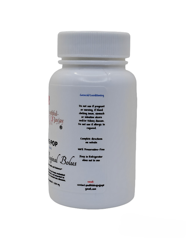SHE-POP: Organic Herbal Vaginal Bolus- General Conditioning, 30 capsules- 1,260 mg
