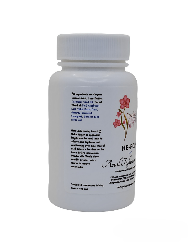 HE-POP: Organic Herbal Anal Bolus: For Him- Tightening, 30 capsules- 1,740mg