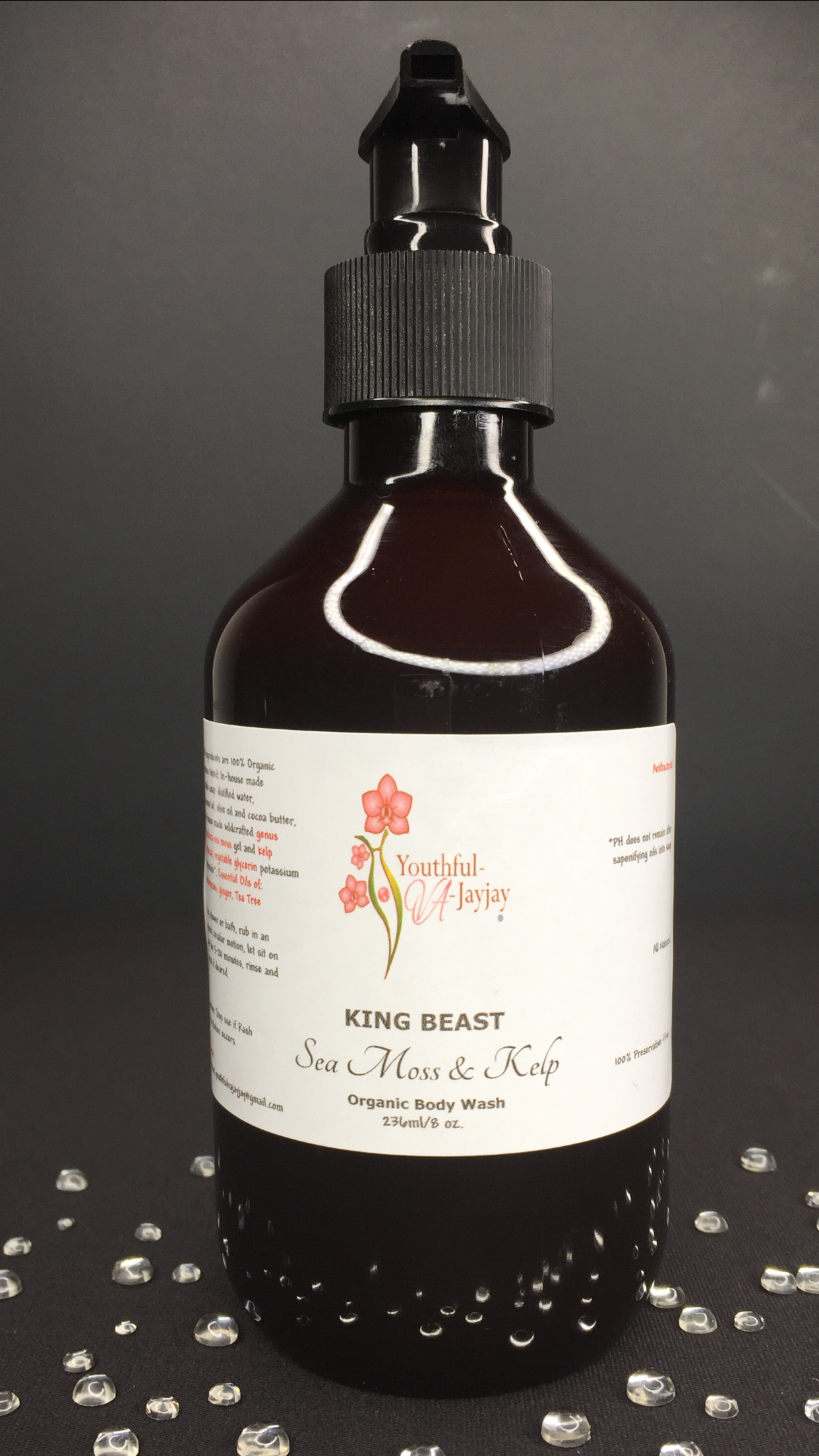 KING BEAST: Organic Sea Moss & Kelp Body & Facial Wash, 10 oz.