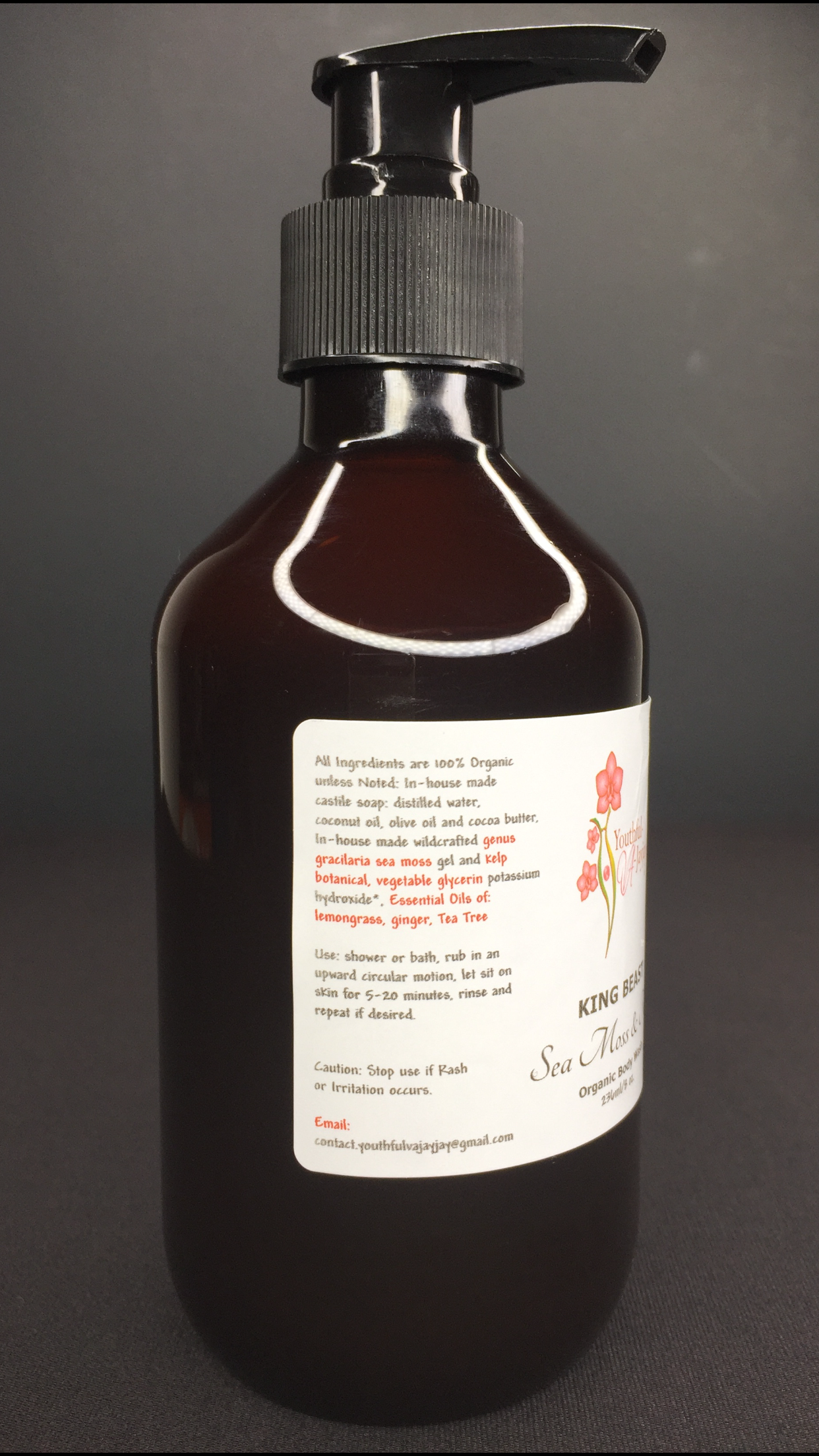 KING BEAST: Organic Sea Moss & Kelp Body & Facial Wash, 10 oz.