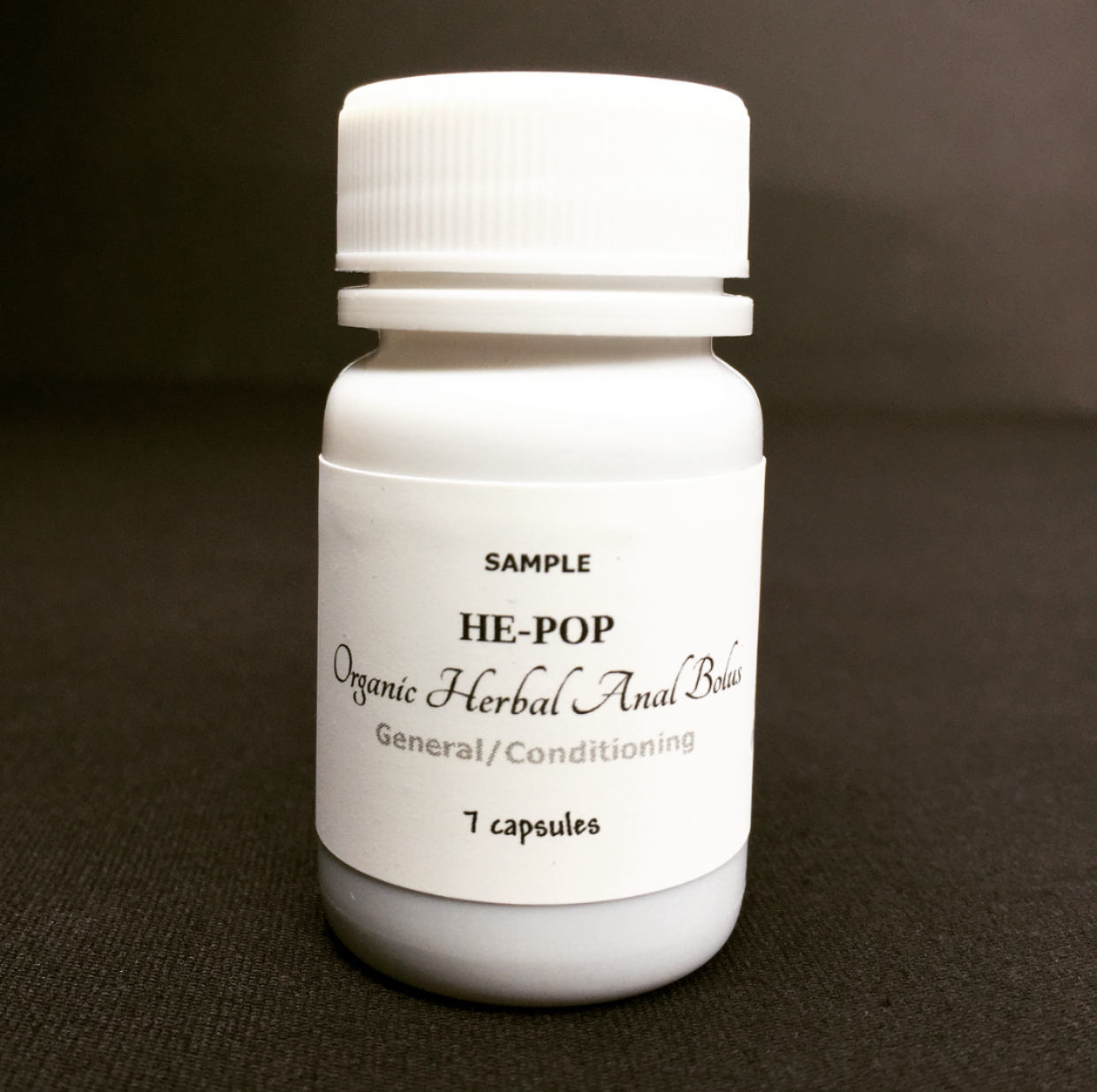 HE-POP: Organic Herbal Anal Bolus: For Him- General/Conditioning, Sample 7 capsules- 1,260 mg - Image #2