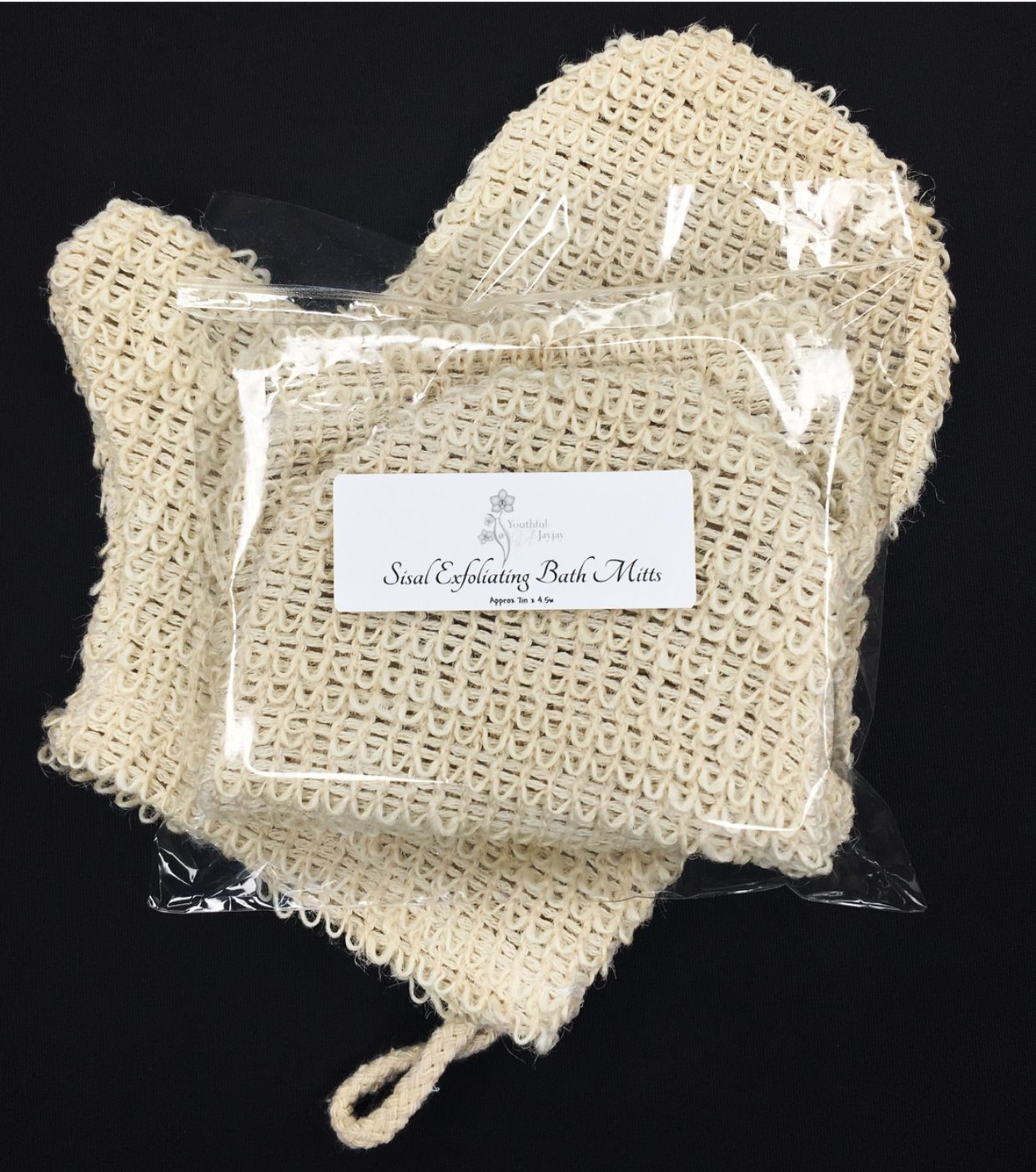 All Natural Sisal Exfoliating Bath Mitt for Body Polish and Body Wash - Image #1