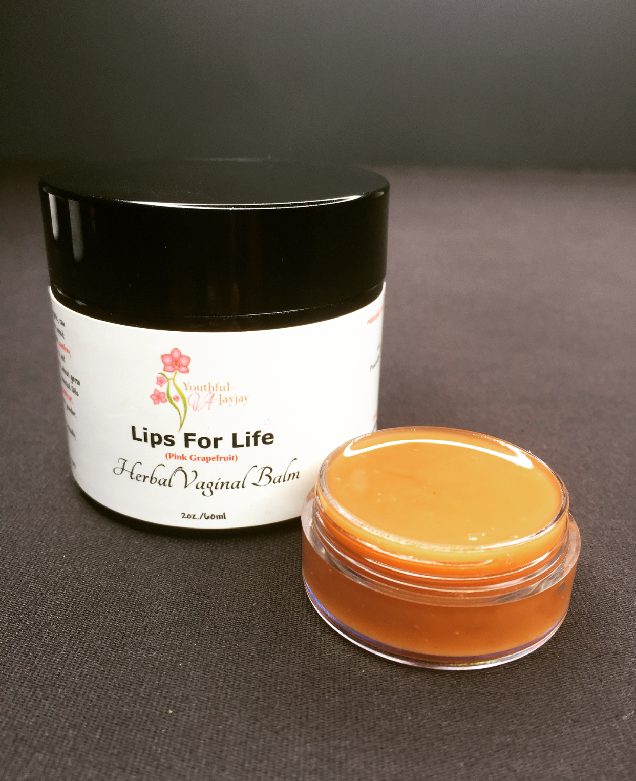 LIPS FOR LIFE: Organic Herbal Vaginal Balm, Antimicrobial, #3, Pink Grapefruit, Sample, 10ml - Image #3