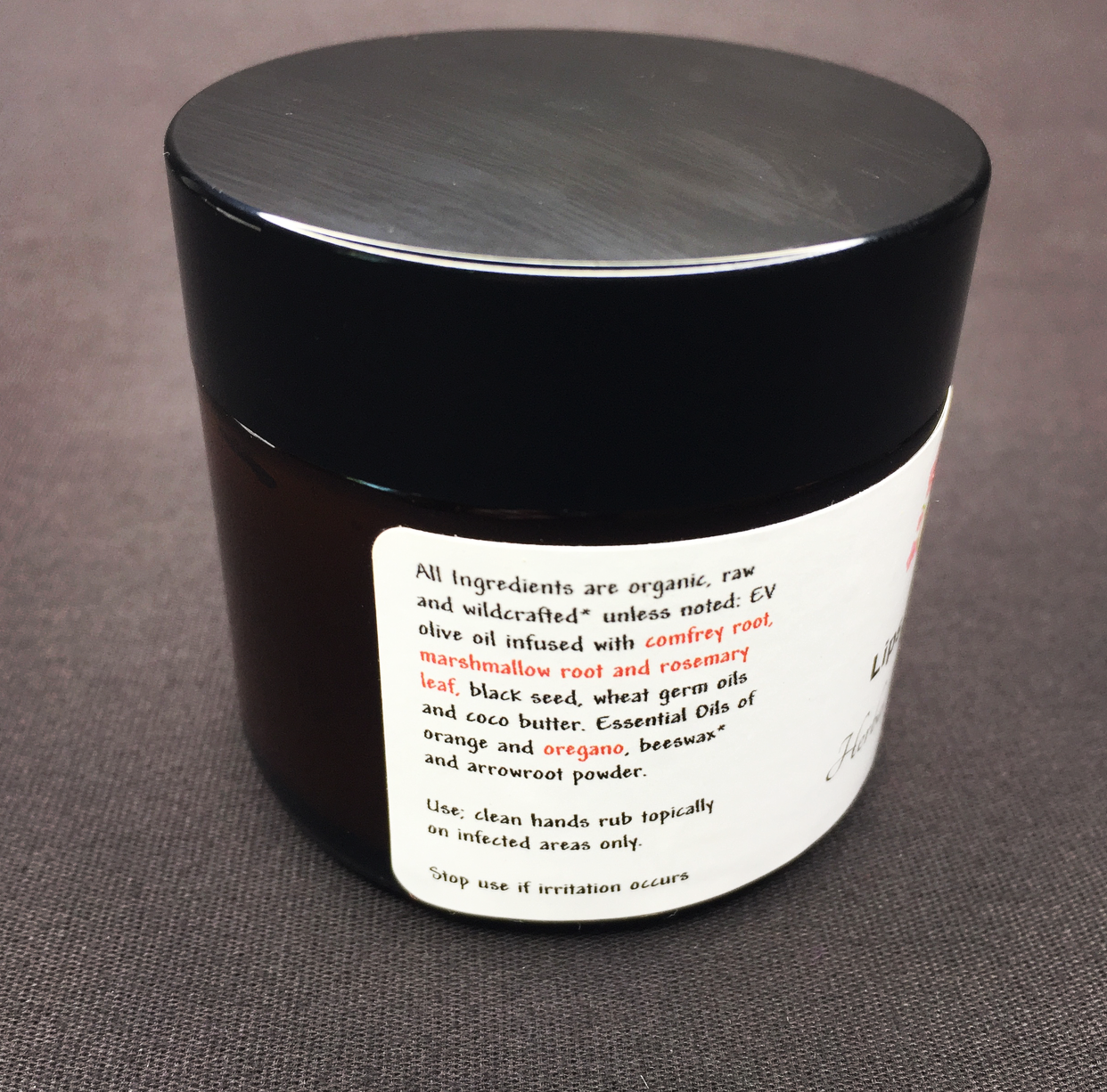 LIPS FOR LIFE: Organic Herbal Vaginal Balm, Antimicrobial, #2, Orange, 2oz. - Image #2