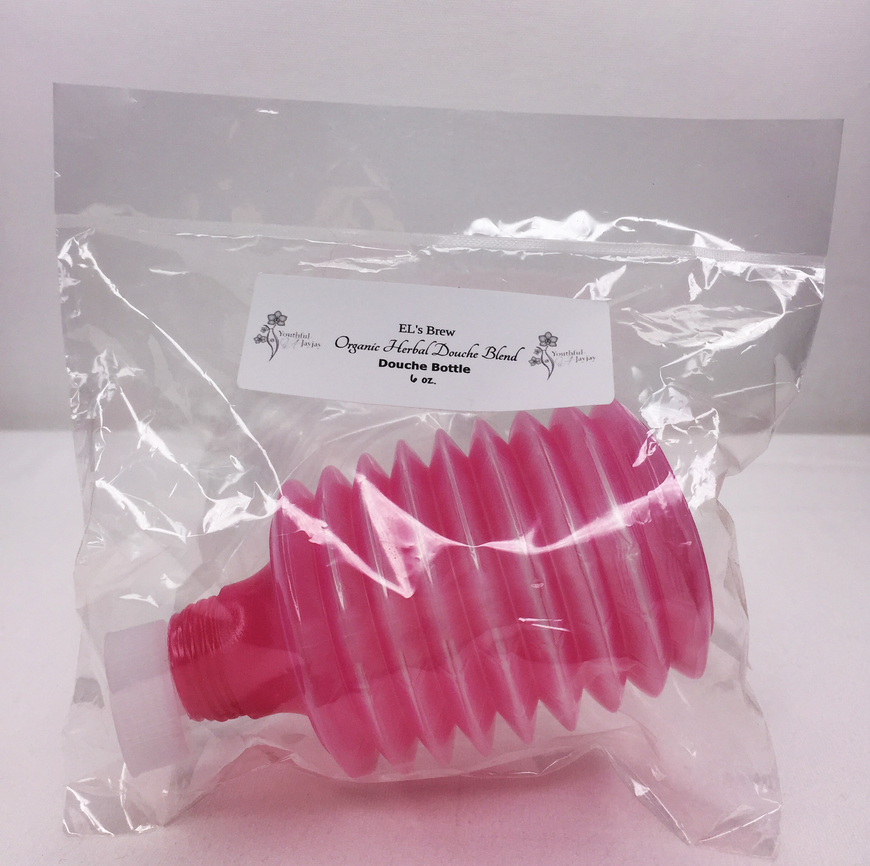 Disposable Douche Bottle for Douche Blend, Pink 6oz. - Image #1