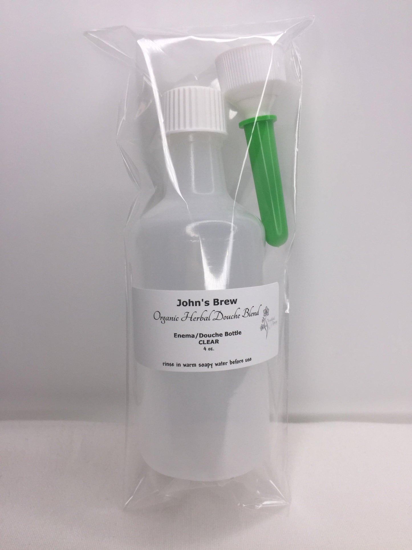 JOHN'S BREW: Enema/Douche Bottle - For Him, Clear 4oz - Image #1