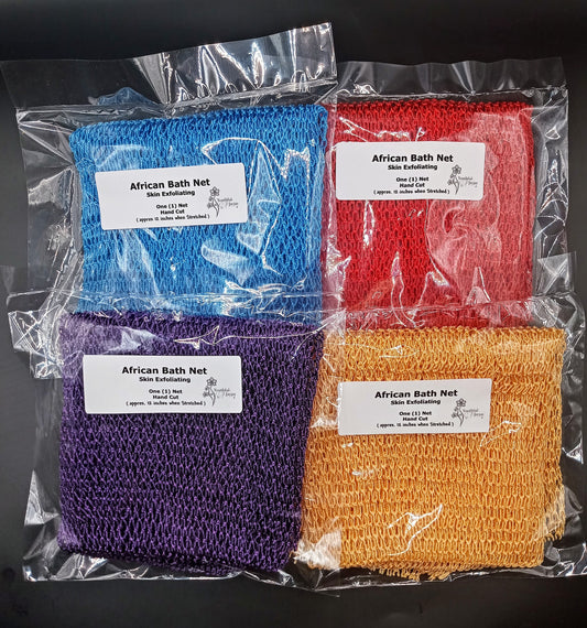 YOUTHFUL-VA-JAYJAY'S: AFRICAN BATH NET: For Body Exfoliating Hand-Cut, One (1) Bath Net