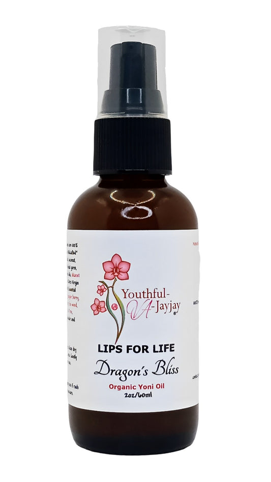 LIPS FOR LIFE: Dragon's Bliss Yoni Oil- Organic Handcrafted, Antibacterial, 2oz.