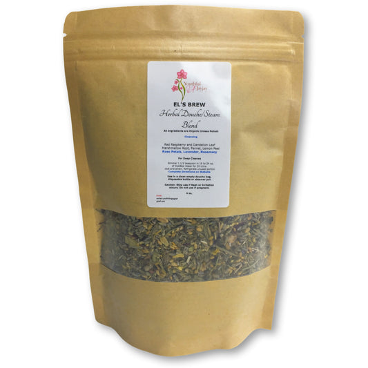 EL'S BREW- Organic Herbal Steam/Douche Blend, Handcrafted CLEANSING USE, 4oz.