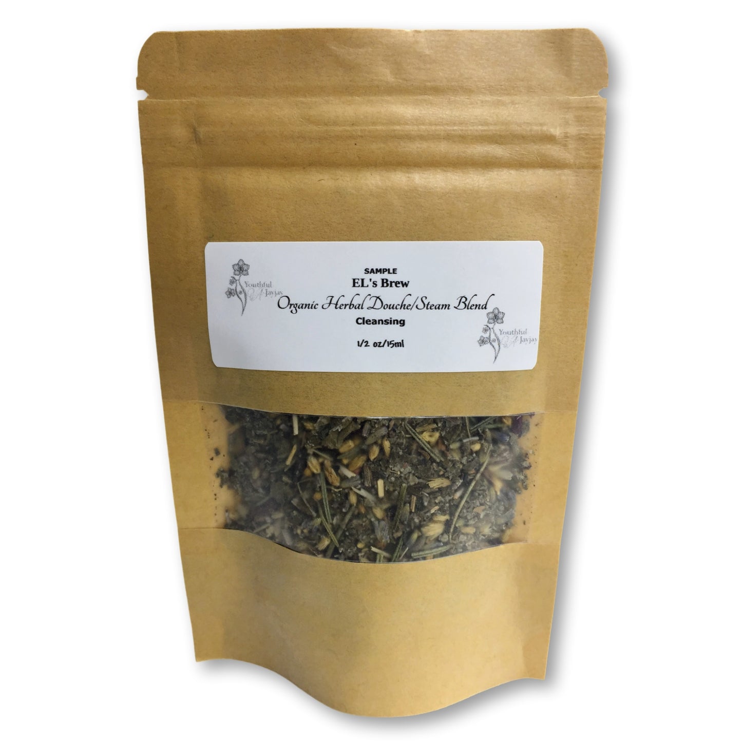 EL's Brew: Organic Herbal Steam/Douche Blend, CLEANSING SAMPLE Size 1/2oz.