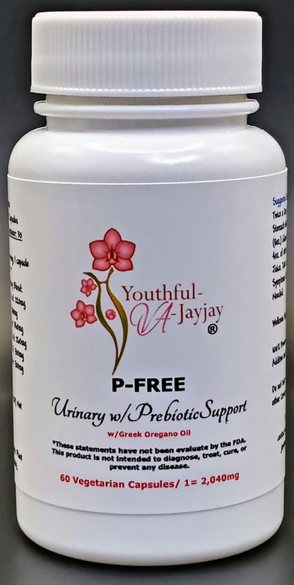 P-FREE: Organic Herbal Urinary w/ Prebiotic Support, 60 V-Caps- 2,040mg