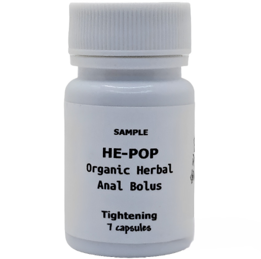 HE-POP: Organic Herbal Anal Bolus: For Him- Tightening, Sample 7 capsules- 1,740mg