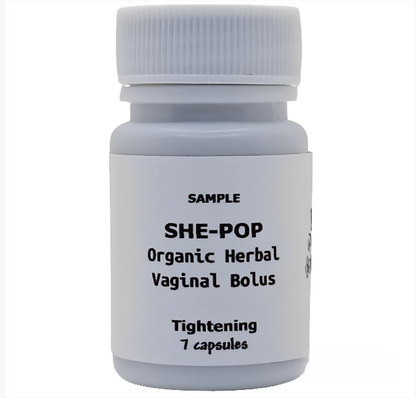 SHE-POP: Organic Herbal Vaginal Tightening Bolus: T/C, Sample 7 capsules- 1,360mg