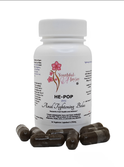 HE-POP: Organic Herbal Anal Bolus: For Him- Tightening, 30 capsules- 1,740mg