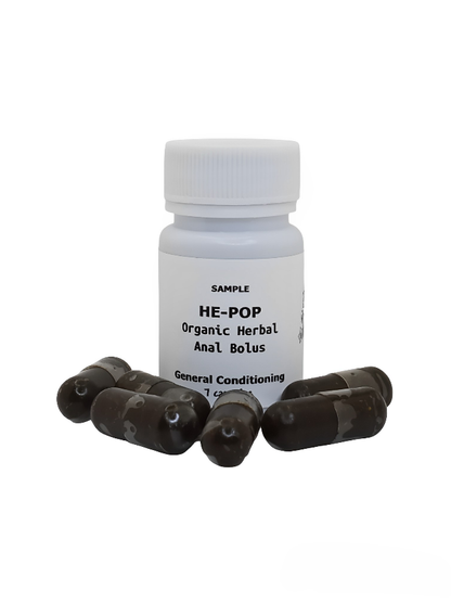 HE-POP: Organic Herbal Anal Bolus: For Him- General/Conditioning Use, 30 capsules- 1,260 mg