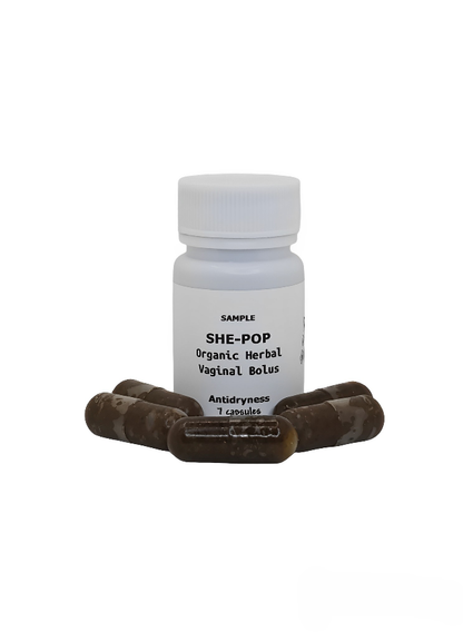 SHE-POP: Organic Herbal Anti-Dryness Vaginal Bolus, Sample 7 capsules, 1000mg