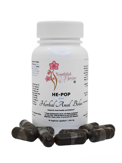 HE-POP: Organic Herbal Anal Bolus: For Him- General/Conditioning Use, 30 capsules- 1,260 mg