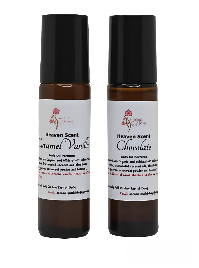 HEAVEN SCENT: Caramel Vanilla Organic Body Oil Perfume, 10ml