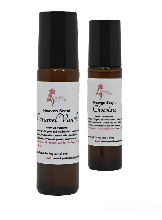 HEAVEN SCENT: Caramel Vanilla Organic Body Oil Perfume, 10ml