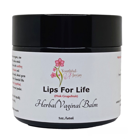 LIPS FOR LIFE: Organic Herbal Vaginal Balm, Antibacterial, #3, Pink Grapefruit, 2oz.
