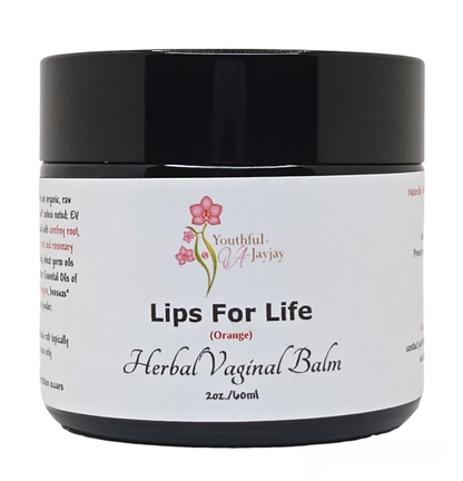 LIPS FOR LIFE: Organic Herbal Vaginal Balm, Antibacterial, #2, Orange, 2oz.