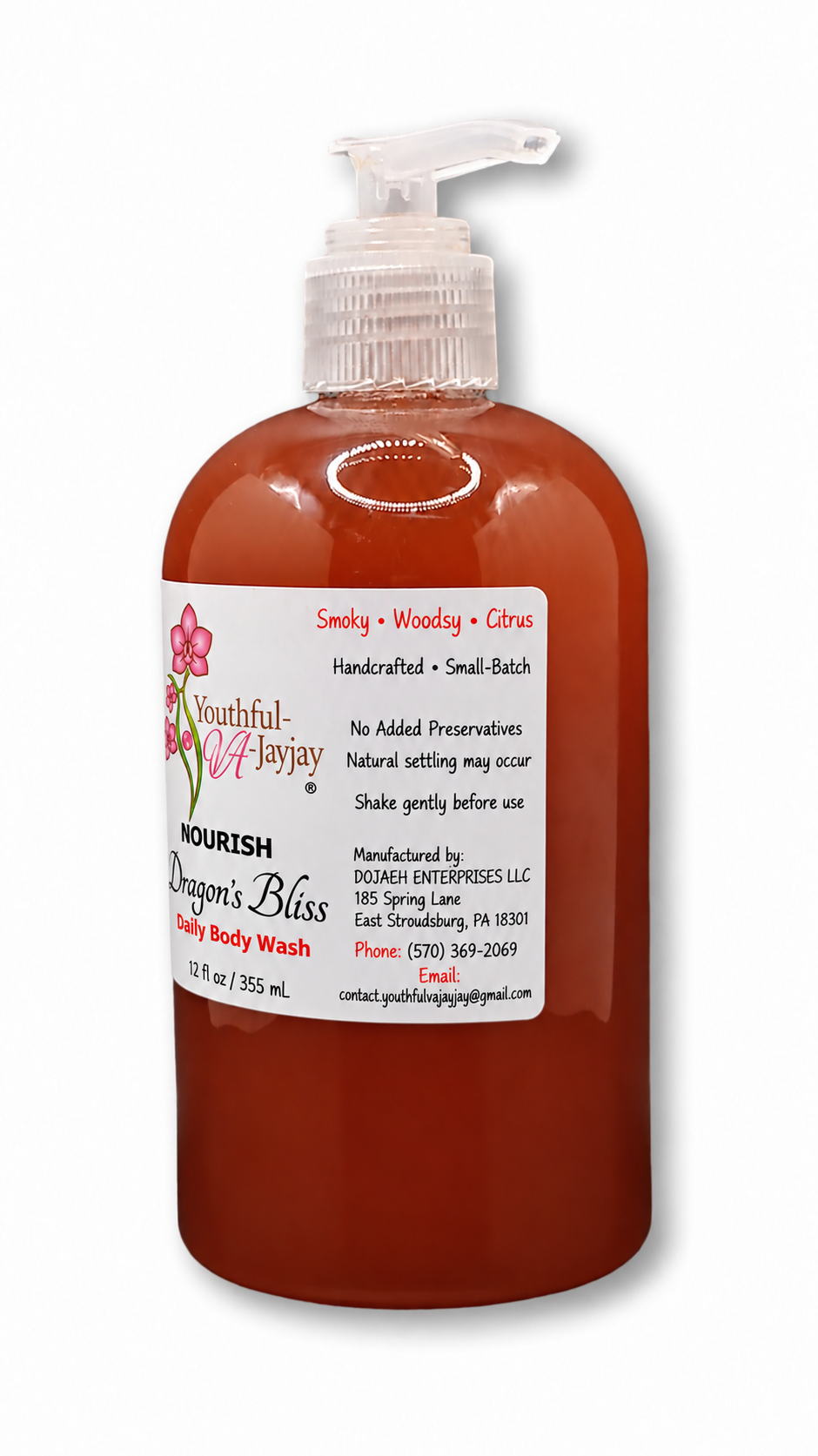 NOURISH Dragon's Bliss manufacturer and product care panel