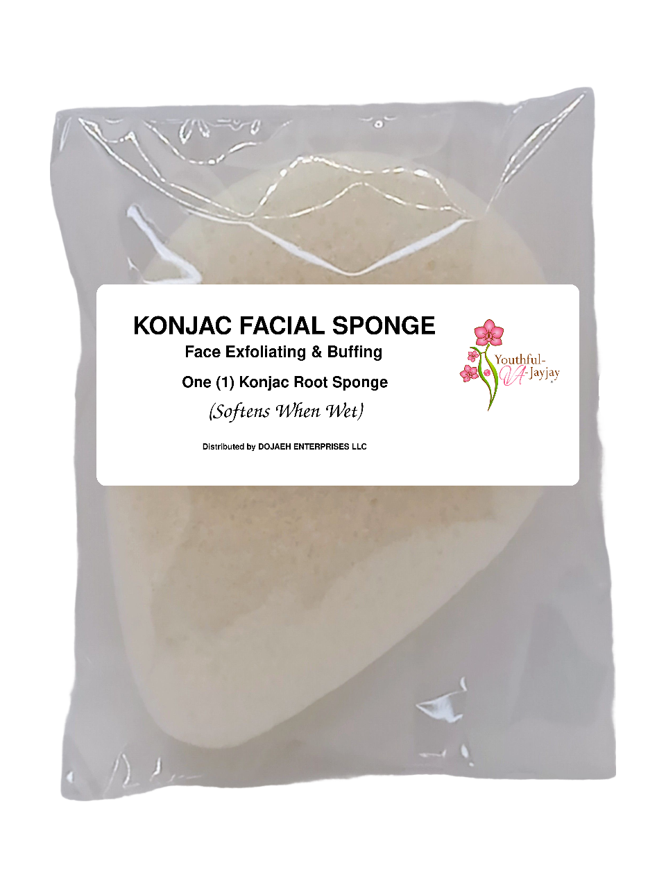 Youthful-VA-Jayjay Konjac Facial Sponge in labeled package