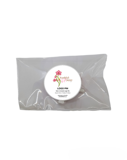 Youthful-VA-Jayjay acrylic logo pin in labeled package