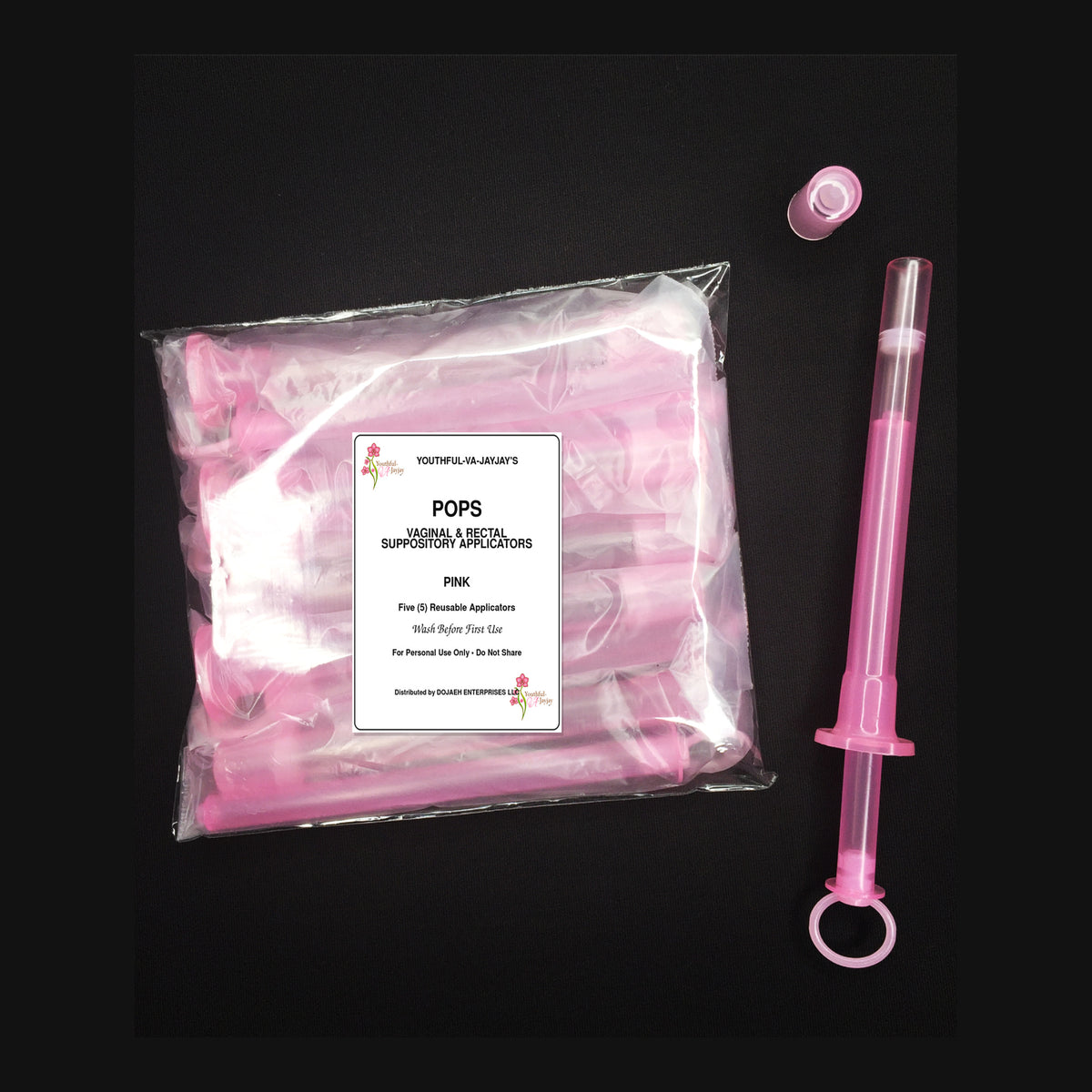 Youthful-VA-Jayjay POPS pink vaginal and rectal suppository applicators